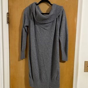 Banana Republic Heather Gray Cowl Neck Sweater Dress